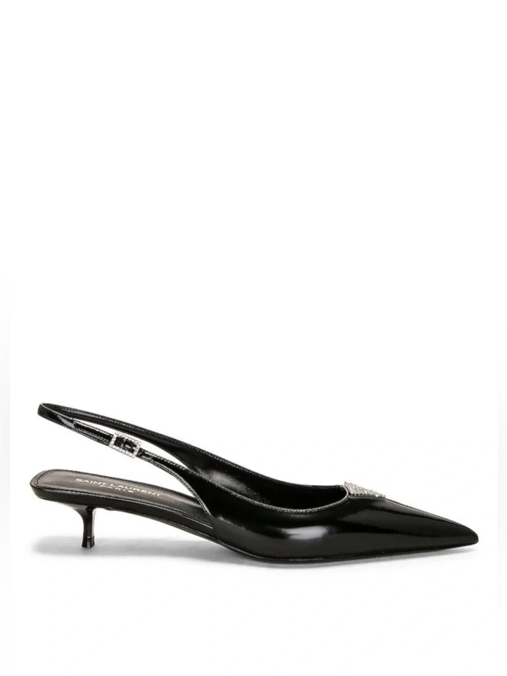 Saint Laurent Cherish Slingback Pumps with Crystal Accents - Picture 16 of 16